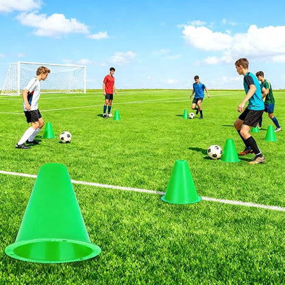 10-Pack Football Training Cones, Bracket Accessories, Obstacle Marking Set