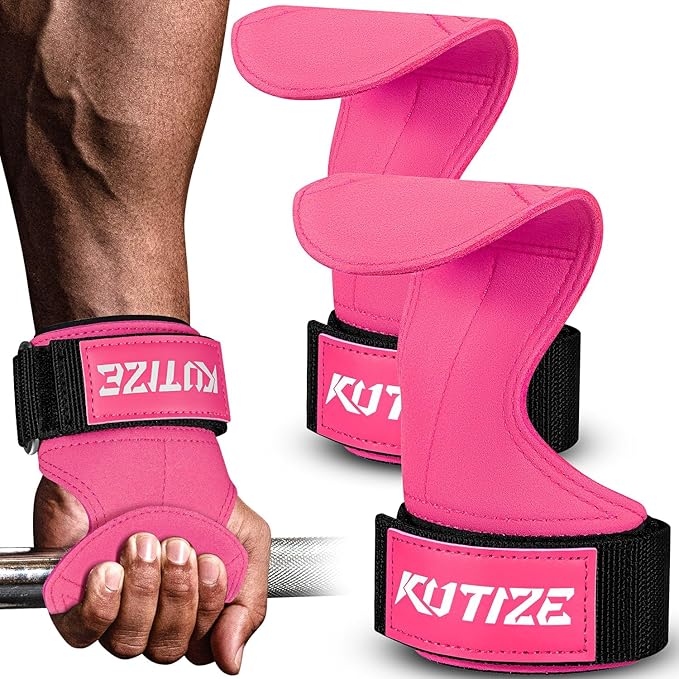 Lifting Straps, Weight Lifting Wrist Wraps for Weightlifting, Heavy Powerlifting, Deadlifts, Rows, Pull Ups, Adjustable Neoprene Padded Gym Workout Strength Training Wrist Hooks for Men/Women