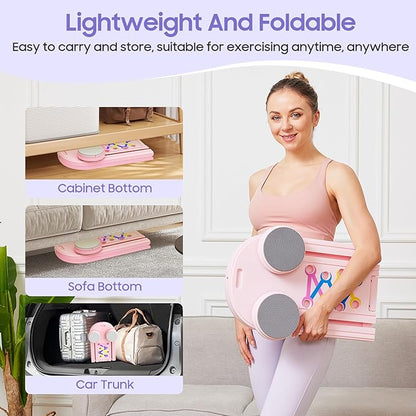 Pilates Reformer A Foldable Portable Full Body Exercise Pilates Board Unisex Multi Functional Core Strength Pilates Training Board Multifunctional Fitness Gear for Home Gyms & Studios