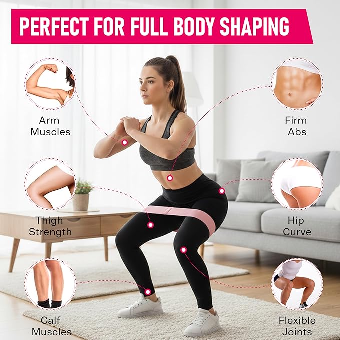 Poler Fit Kit: Fabric Resistance Bands Kit with 3 Levels (Light, Medium, Heavy) + 9″ Pilates Ball for Home Workouts – Exercise Bands Set for Strength Training, Pilates, Yoga, Glutes, Legs & Full Body