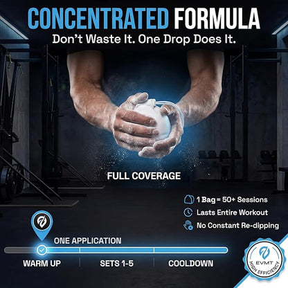 Liquid Chalk, Mess Free Gym Chalk for Weightlifting, Gymnastics, Rock Climbing, Dancing, and Lifting. Sweat Resistant and Long Lasting for Stronger Hand Grip. Package May Vary.