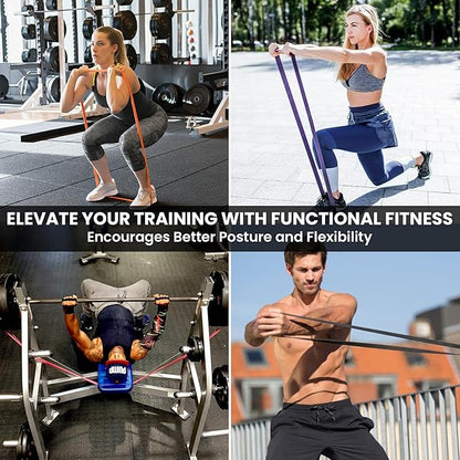 Pull Up Assist Bands Set by Functional Fitness. Heavy Duty Resistance and Assistance Training Band