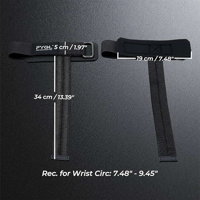 Weight-Lifting-Straps - Neoprene Padded Wrist Support with Nylon Dura Grip, Wrist Wraps for Weightlifting, Powerlifting, Deadlift & Strength Training
