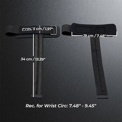 Weight-Lifting-Straps - Neoprene Padded Wrist Support with Nylon Dura Grip, Wrist Wraps for Weightlifting, Powerlifting, Deadlift & Strength Training