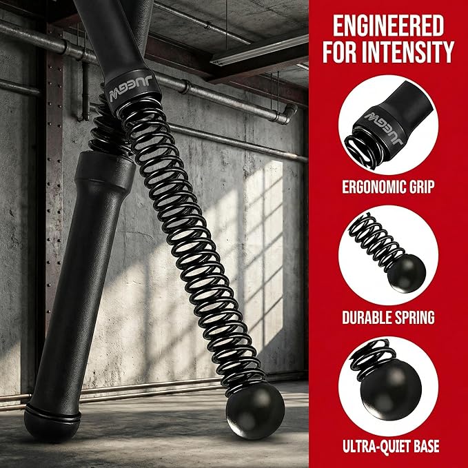 Cordless Battle Ropes for Home Workout – Ropeless HIIT & Strength Training Kit with Hand Gripper & Wrist Wraps – Portable Full Body Fitness Equipment for Small Spaces