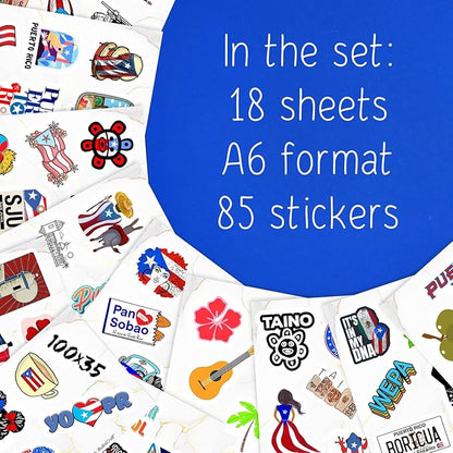 BulbaCraft Puerto Rico Stickers, Puerto Rican Stickers for Water Bottles and Laptop, Gifts for Women & Men
