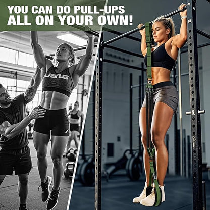 Pull Up Assistance Bands, Pull Up Bar Resistance Bands, Pull Up Bands for Enhanced Strength Training, Muscle Training, 3 Heavy-Duty Adjustable Pull Up Assist Strap & Comfortable Foot Strap
