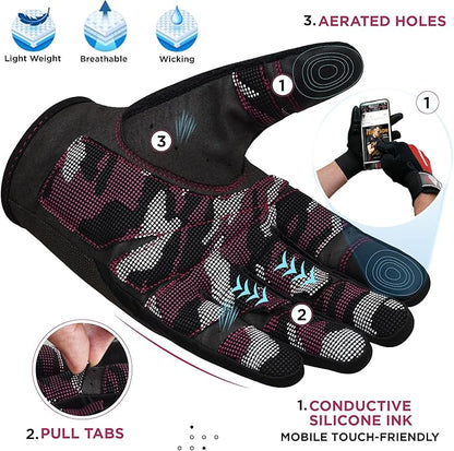 RDX Weight Lifting Gloves with Wrist Support -Touch Screen Full Finger Gym Workout, Breathable Anti Slip Padded Grip, Men Women Fitness Training, Powerlifting Bodybuilding HIIT Exercise Weightlifting