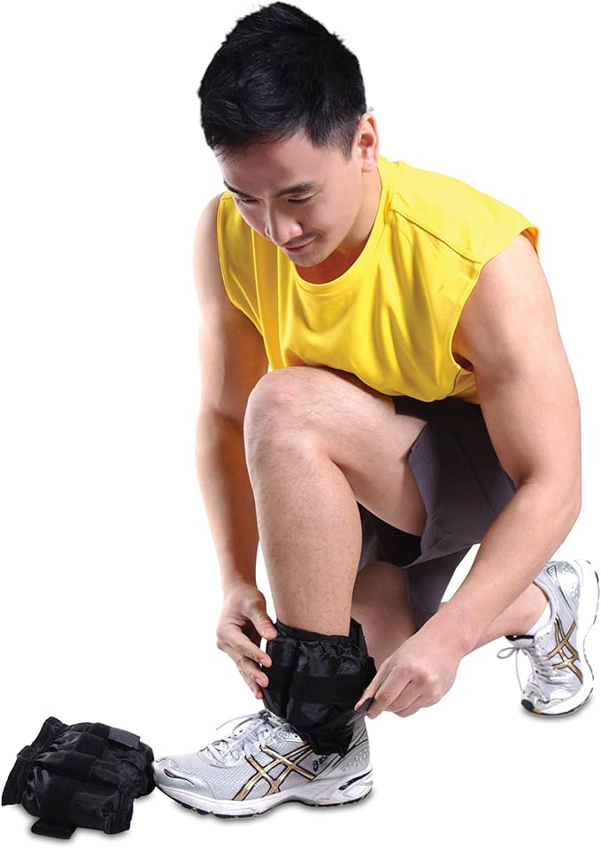 CAP Barbell Adjustable Ankle Weights |10-20lb Pair | Black