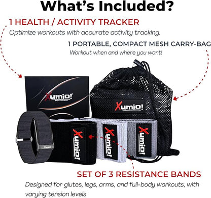 Screenless - Smart Health & Activity Tracker with 3 Premium Resistance Bands | Track Heart Rate, Sleep & Activity | Tone, Strengthen & Sculpt at Home or on The Go
