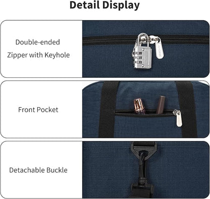 Small Gym Bag Carry On Bag - 12 in Mini Duffle Bag Lightweight for Overnight Travel- Navy Blue