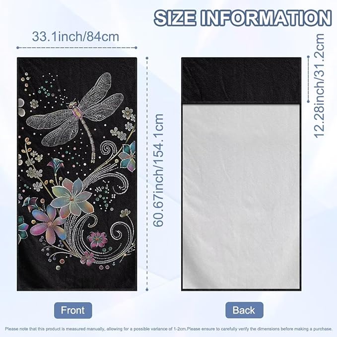 Bulopur Dragonfly Seat Cover Towels for Runners Boho Floral Beach Towel Car Seat Cover Machine Washable Easy to Install Sweat Towel Carseat Covers Universal Fit