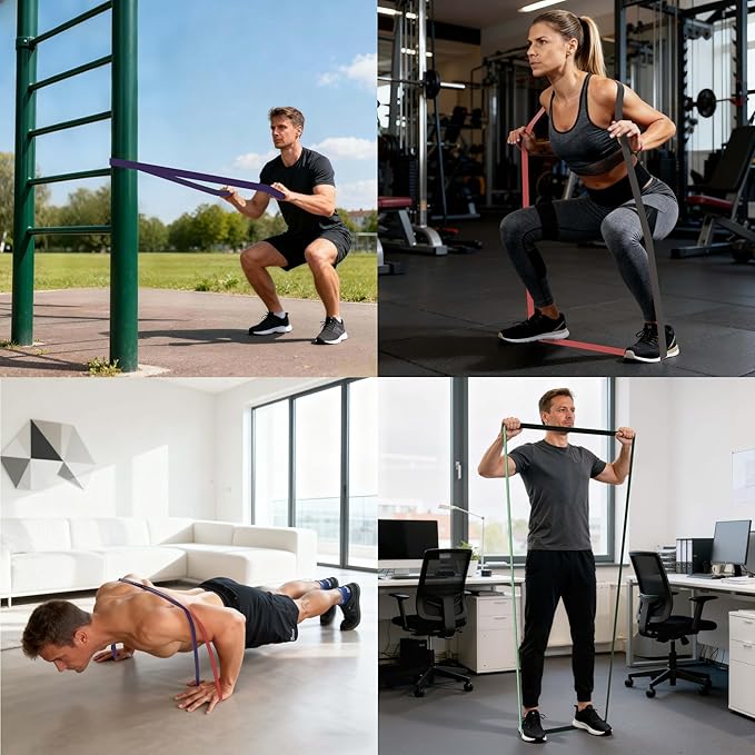 Pull Up Bands, Resistance Bands, Pull Up Assistance Bands Set for Men & Women, Exercise Bands for Working Out, Body Stretching, Physical Therapy, Muscle Training at Home, Gym