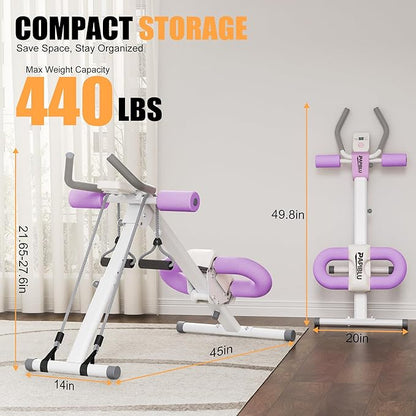 Abdominal Trainers - Adjustable Ab Trainer Machine, Foldable Abdominal Workout Equipment with Knee Protection - Home Gym Core Strength Trainer for Men & Women