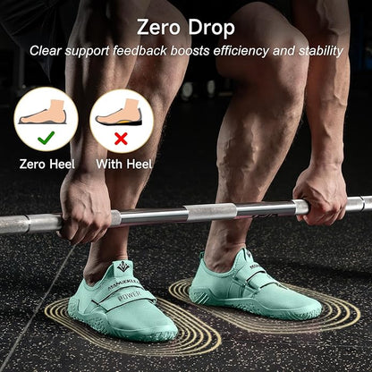 MANUEKLEAR Deadlift Shoes - Weight Lifting Shoes for Men Women - Weightlifting Squat Shoes Fitness Cross-Trainer Barefoot Gym Training Sneakers