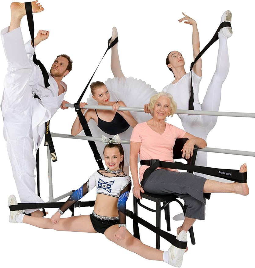 Si-Stretcher Stretching and Flexibility aid for Martial Artists, Dancers, Gymnasts, Cheerleaders, Physical Therapy, Yoga, Pilates & Athletes A Comfortable Stretching Band/Strap