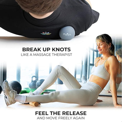 Massage Ball Set – Complete 5-Piece Kit: Spiky, Lacrosse & Mini Precision Balls + Roller – Plantar Fasciitis, Foot Arch & Heel Relief - Trigger Point Therapy for Back, Neck, Shoulders & Full Body