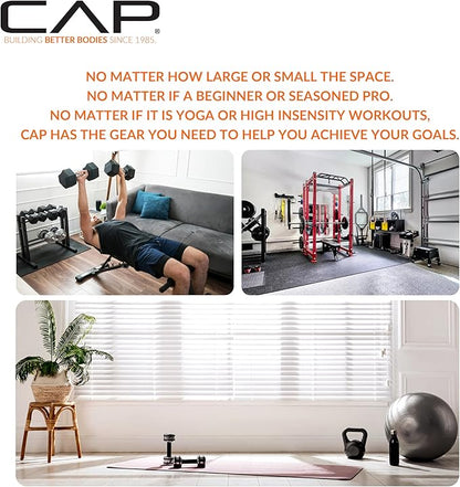CAP Barbell Rubber Coated Dumbbell Weight Set with Vertical Rack | 100 lb, 150 lb, and 210 lb Options