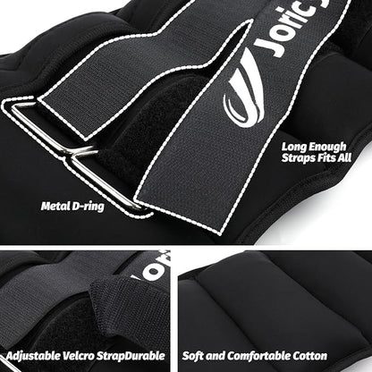 Adjustable Ankle Weights for Women Men 1/2/3/4/5/6/8/10/12/20 LBS 1 Pair Wrist Leg Arm Weights with Removable Weight Strength Training Weight for Walking Running Fitness Physical Therapy
