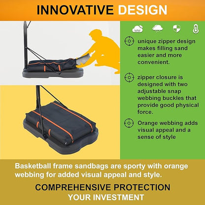 Basketball Hoop Sandbag - Heavy Duty Weighted Bottom Anchor for Basketball Hoops -600DOxford Fabric Waterproof Dustproof, Windproof, L35.4 xW23.6 xH5.1，Only Bag.