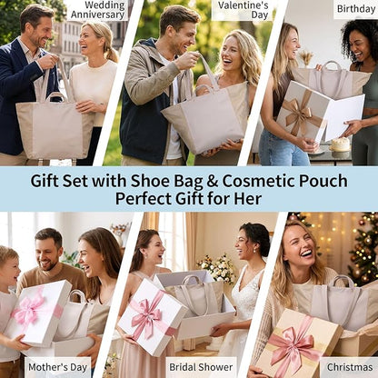 Tote Bag for Women, Lightweight Versatile Gym Travel Bags with Yoga Mat Strap, Wet Pocket, Shoe Bag & Cosmetic Pouch, Everyday Tote for Workout Fitness Pilates Swimming Work Stylish Handbag