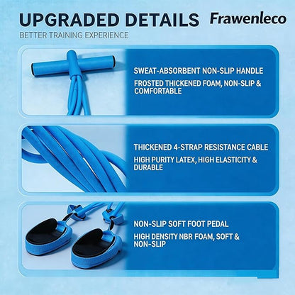 Fitness Resistance Bands with 4 Tube Pedal Ankle Puller, Elastic Yoga Pedal Stretch Band for Exercise, AB Training, Sit Up Equipment