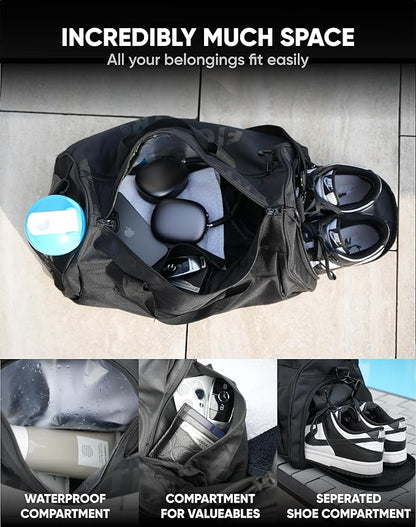 FIGHTR® Sports bag & travel Duffel bag for men and women - with shoe compartment & wet compartment - bag for sports, fitness & travel - training bag, gym bag, martial arts bag