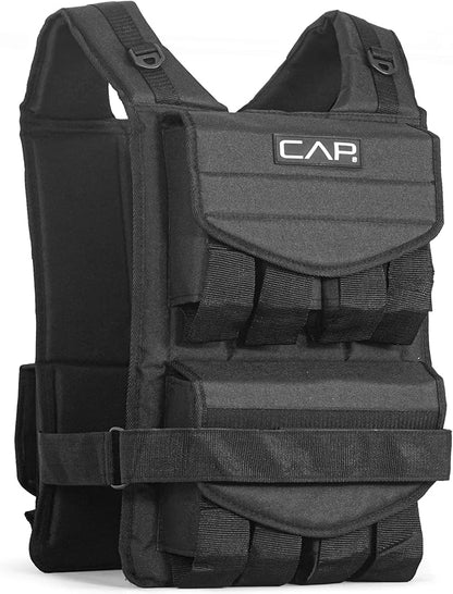 CAP Barbell Adjustable Weighted Vest | 20-150 lbs | Heavy-Duty Workout Vest with Removable Iron Weights for Strength Training, Cardio, Running, and Calisthenics