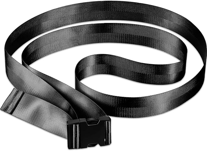 Extremity Mobilization Belt Manual Traction Mobility Strap Adjustable Fun Gait Belts for Stretching Yoga Leg Shoulder Exercise (Black)