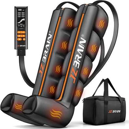 Air Compression Leg Recovery Boots : Sequential Full Leg Compression Massager System for Muscle Relaxation & Relief - 11 Intensity 6 Modes 3 Heat for Athletes & Gym (Small)