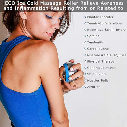 iECO Cold Massage Roller Ball - Ice Roller Ball for Muscles Deep Tissue, Cold & Heat Therapy, Plantar Fasciitis Roller