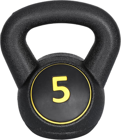 JungleA Kettlebell Sets 3/4 Piece for Women Men, Home Gym Exercise Kettle bell, Fitness Strength Training Kettlebells, 5/10/15/20 lbs Full Body Workout Kettle bells, Compound Movements Equipment Kit