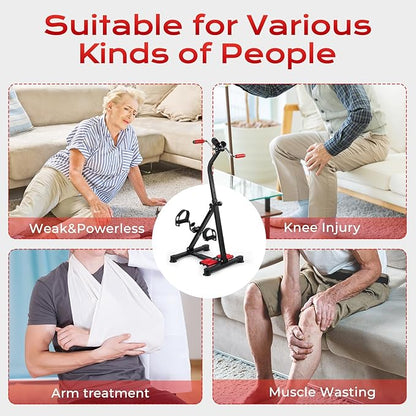 Adjustable Pedal Exerciser Bike for Seniors - Hand Arm Leg and Knee Therapy, Stroke Recovery, Portable Fitness Equipment for Total Body Workout - Great Gift for Elderly Rehab