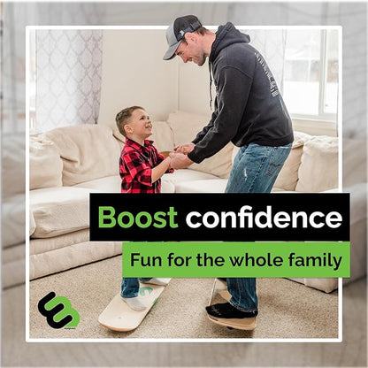 Whirly Board Wide 360˚ | Standing Desk Balance Board | Wobble Board Portable Home Gym | Snowboard Training | Surf trainer | Balance Board for Kids & Adults | Core Balance Trainer