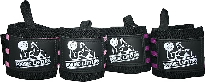 Nordic Lifting Wrist Wraps (2 Pairs) – Lifting Wrist Wraps with Thumb Loop for Weightlifting, Powerlifting & CrossFit – Durable Wrist Support Straps for Men & Women – Gym Essentials for Heavy Lifts