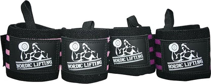 Nordic Lifting Wrist Wraps (2 Pairs) – Lifting Wrist Wraps with Thumb Loop for Weightlifting, Powerlifting & CrossFit – Durable Wrist Support Straps for Men & Women – Gym Essentials for Heavy Lifts