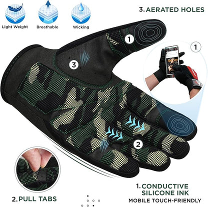 RDX Weight Lifting Gloves with Wrist Support -Touch Screen Full Finger Gym Workout, Breathable Anti Slip Padded Grip, Men Women Fitness Training, Powerlifting Bodybuilding HIIT Exercise Weightlifting
