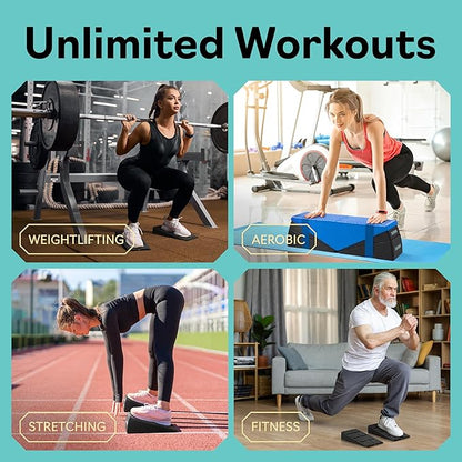 Squat Wedge Block Set of 3/5 - 960 LBS Capacity - Slant Board for Calf Stretching with 5 Stackable Angles - Calf Stretcher Slant Board - Workout Equipment - EPP Material for Exercise Equipment & Physical Therapy