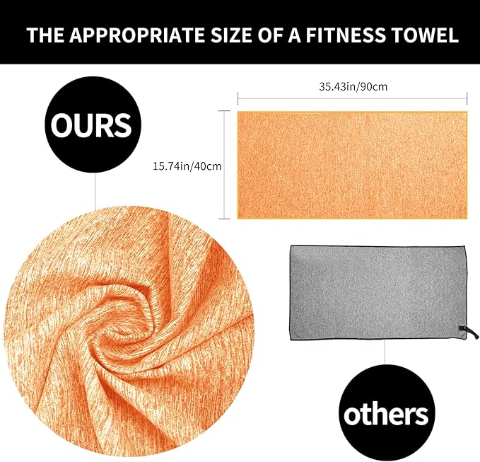 Microfiber Gym Towels - Quick Dry, Highly Absorbing, Silver ION Odor-Free Absorbent Fiber, for Men & Women - for Hot Yoga, Tennis, Running, Workout, Camping, Set of 6 Charcoal Gray (Mixed-Color Set)