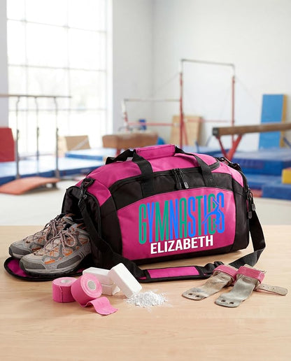 Personalized Women’s Gymnastics Duffel Bag – Custom Name Gym Bag for Girls & Teens – Practice, Competition & Travel Team Gear