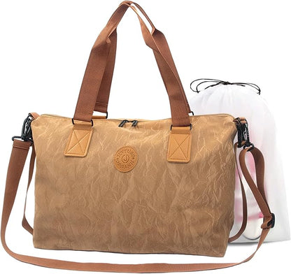 Gym Bag for Men & Women with Shoe Wet Bag - Waterproof Duffle Bag for Travel, Sports, Fitness & Workout (Deep Khaki)