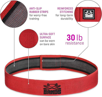 The X Bands Exercise Resistance Bands - Non-Slip Extra Thick Fabric Hip Loop Booty Bands - 20, 30, 40, 50 lb - Fitness Workout for Legs, Butt Training, Stretching, Yoga