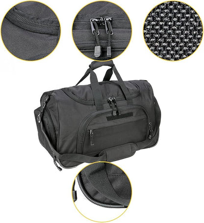 Gym Bag Duffle Bags for Men Women with Shoes Compartment Sport Weekend Travel Overnight Carry On Bag for Tactical Military Travel Work Out Bags (2.0 Black)