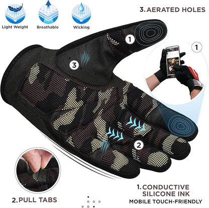 RDX Weight Lifting Gloves with Wrist Support -Touch Screen Full Finger Gym Workout, Breathable Anti Slip Padded Grip, Men Women Fitness Training, Powerlifting Bodybuilding HIIT Exercise Weightlifting