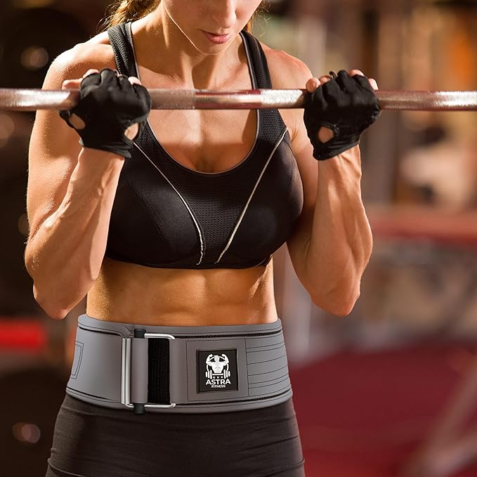 Quick Locking Premium Weight Lifting Belt - Powerlifting, Cross Training for Men and Women - 4 Inch Wider Back Support, 100% Metal Buckle - Professional Fitness, Olympic Lifting, Deadlift