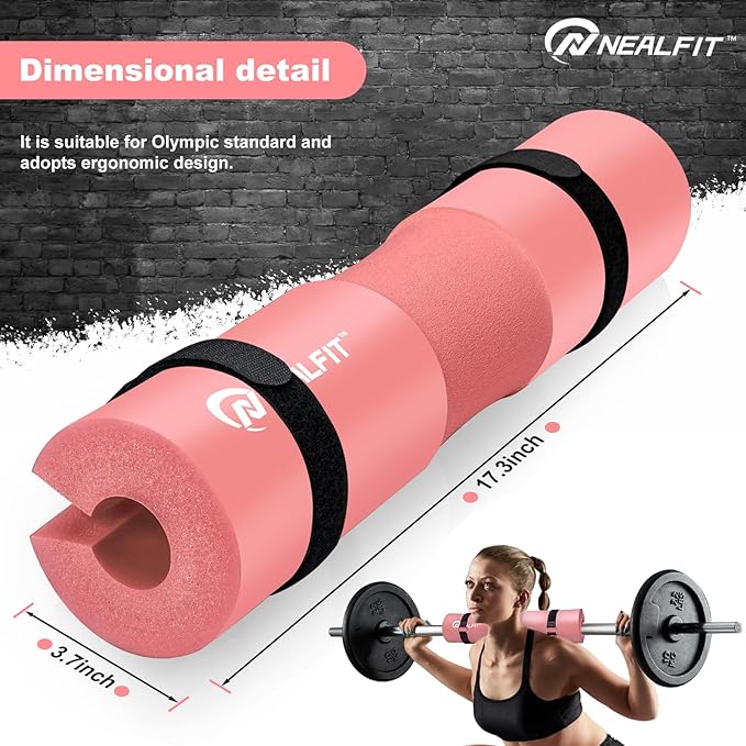 Barbell Pad Squat Pad for Squats—Squat Bar Pad—Great for Weightlifting,Lunges and Hip Thrusts—Foam Sponge Pad—Fit Standard and Olympic Bars Perfectly