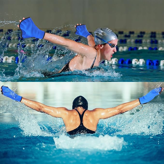 Water Aerobics Set for Aquatic Exercise 1 Pair Swimming Glove 2 Pcs Foam Swim Aquatic Cuffs Water Weights Pool Resistance Fitness Equipment for Swimming Training Workouts