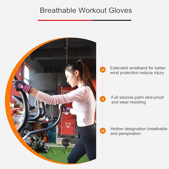 Weightlifting Gloves Padded Workout Gloves with Wrist Wrap Support Gym Gloves for Men Women Gym Exercise Fitness Training Lifting Dumbbell