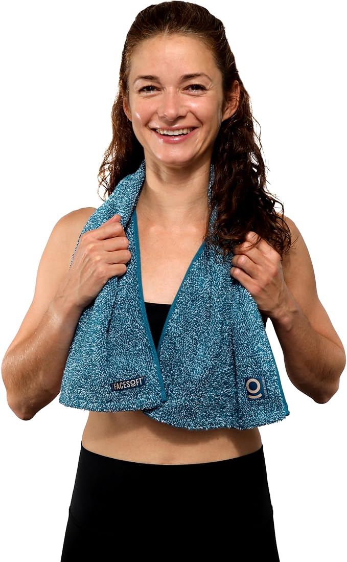 FACESOFT Seaweed Towel - Soft and Absorbent Cotton Exercise Towel - No Synthetic Microfibers or Plastics - Gym Towels for Sweat - 1 Pc