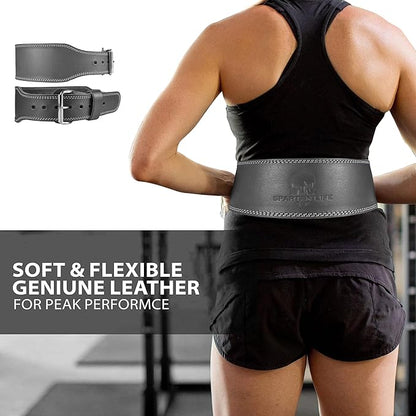 Spartan Weight Lifting Belt (5mm Thick) - Genuine Leather Lifting Belt Gym for Men & Women - Functional Workout Belt - Gym Belt for Weightlifting, Powerlifting, Squat & Deadlift - Adjustable Weightlifting Belt